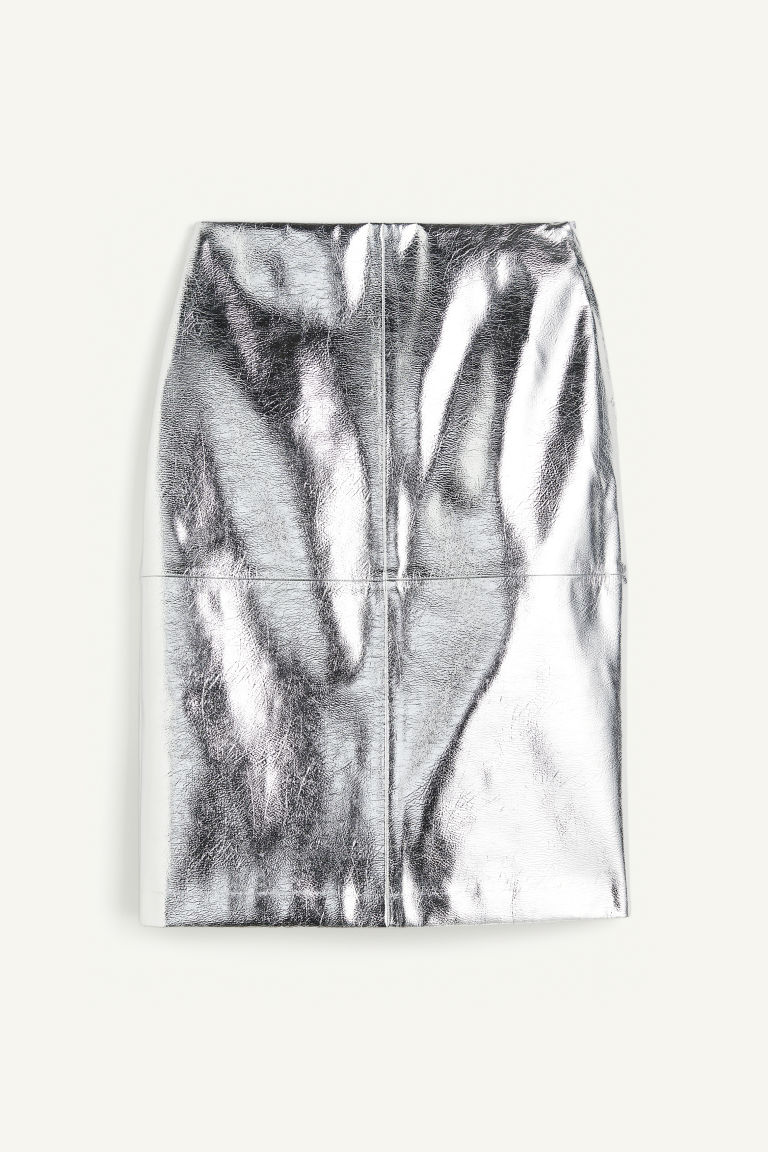 H & M - Gecoate rok - Zilver