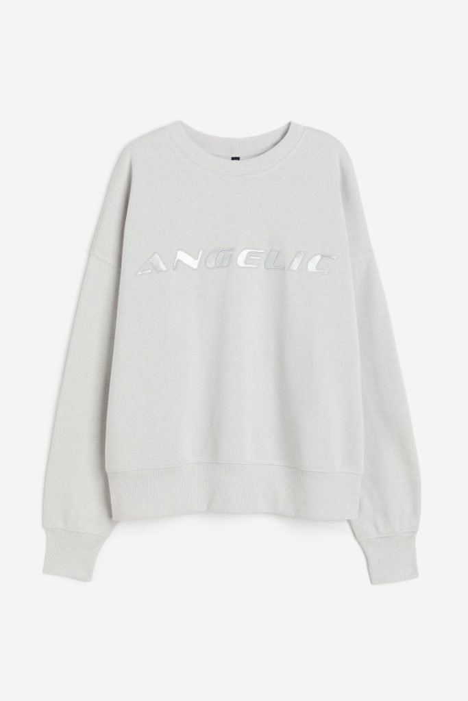 H & M - Oversized sweater met motief - Grijs