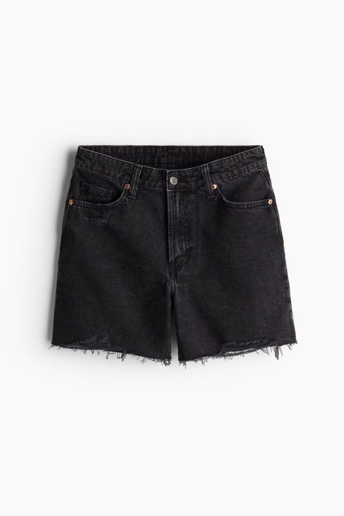 H & M - Denim bermudashort - High waist - Zwart