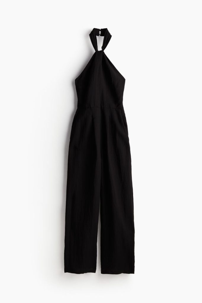 H & M - Halterjumpsuit met geknoopt detail - Zwart