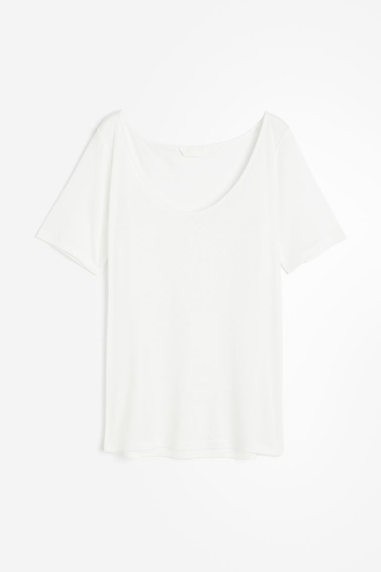 H & M - T-shirt van lyocell - Wit