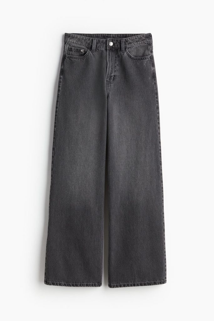 H & M - Wide Ultra High Jeans - Grijs