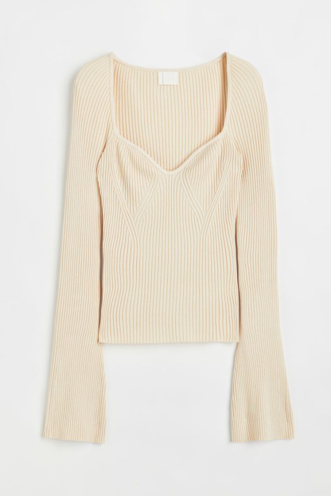 H & M - Ribgebreide trui - Beige