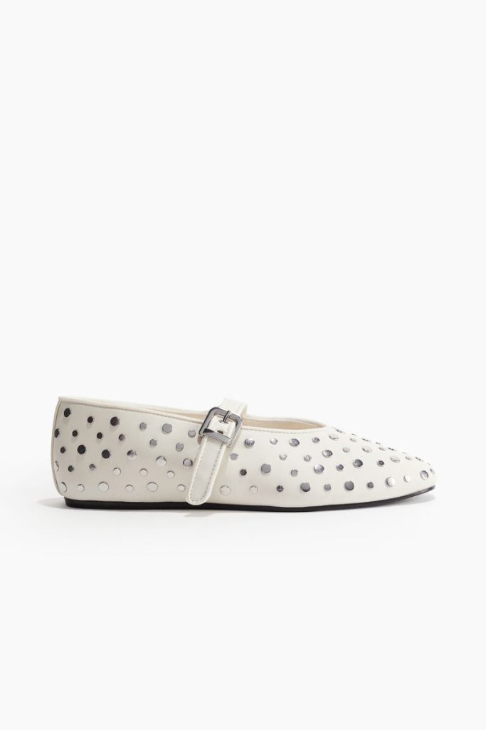 H & M - Mary Jane-ballerina's met studs - Beige