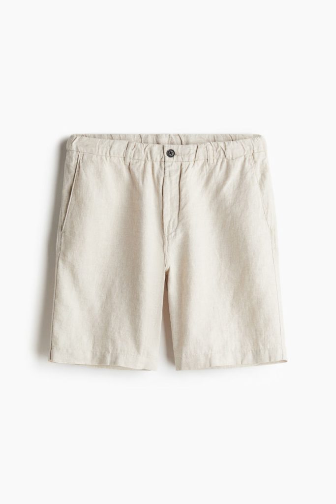 H & M - Linnen short - Regular Fit - Wit