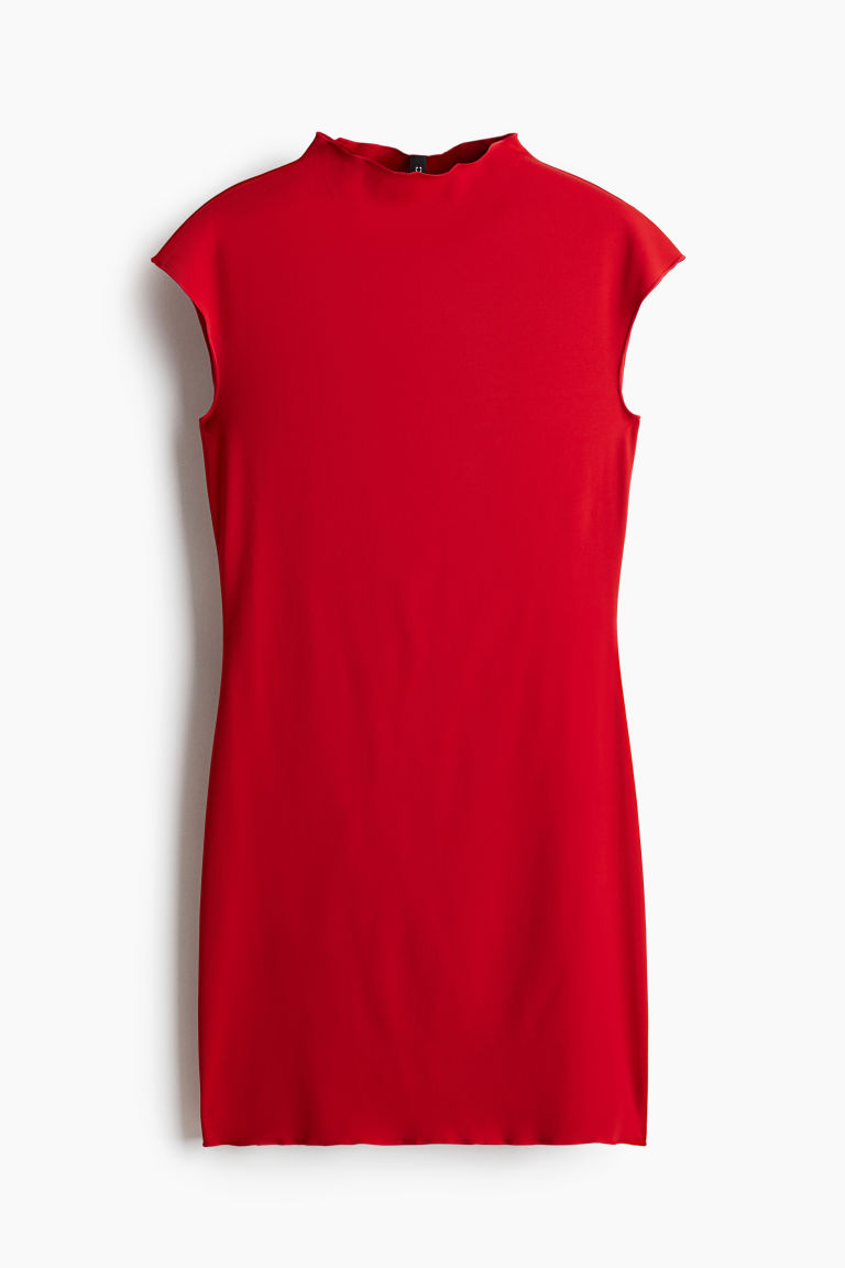 H & M - Korte tricot bodyconjurk - Rood