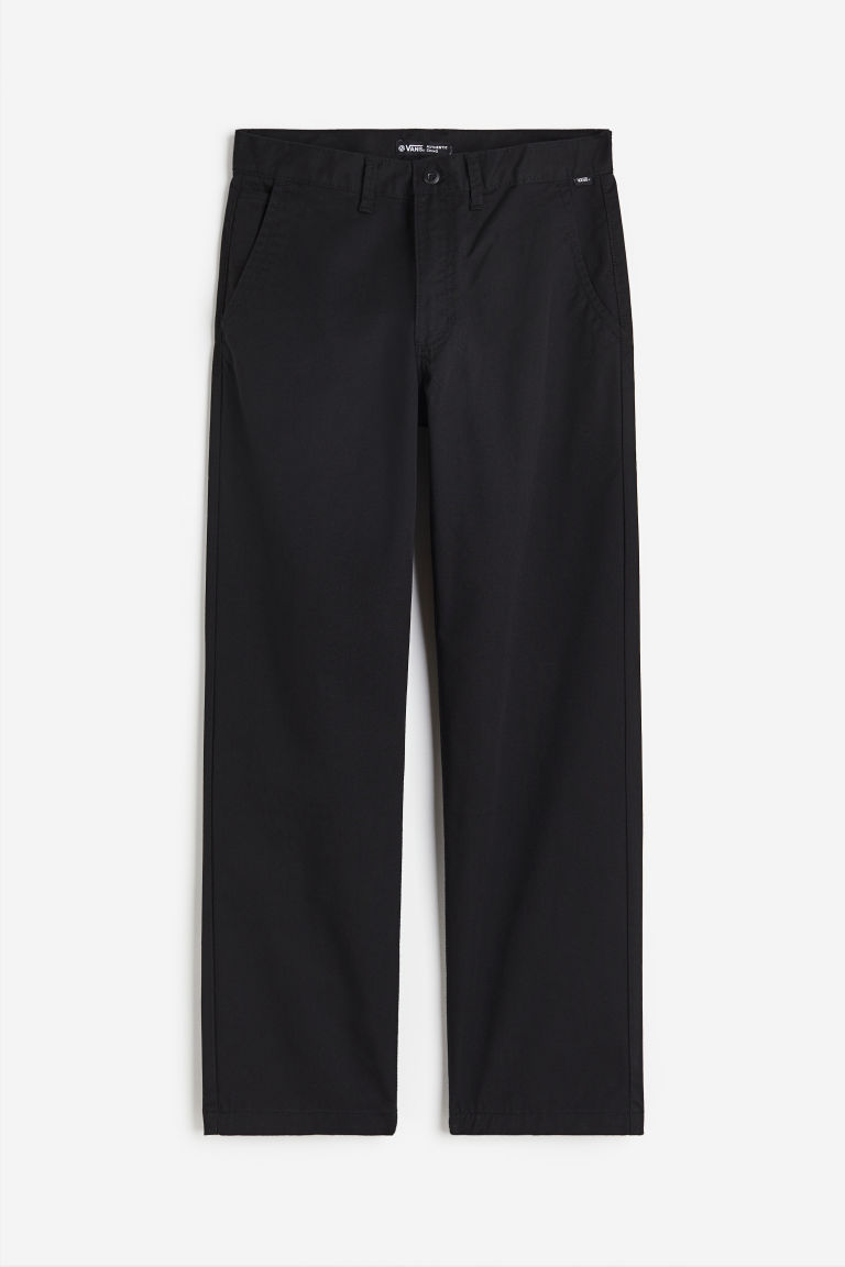 H & M - Authentic Chino Loose Pant - Zwart