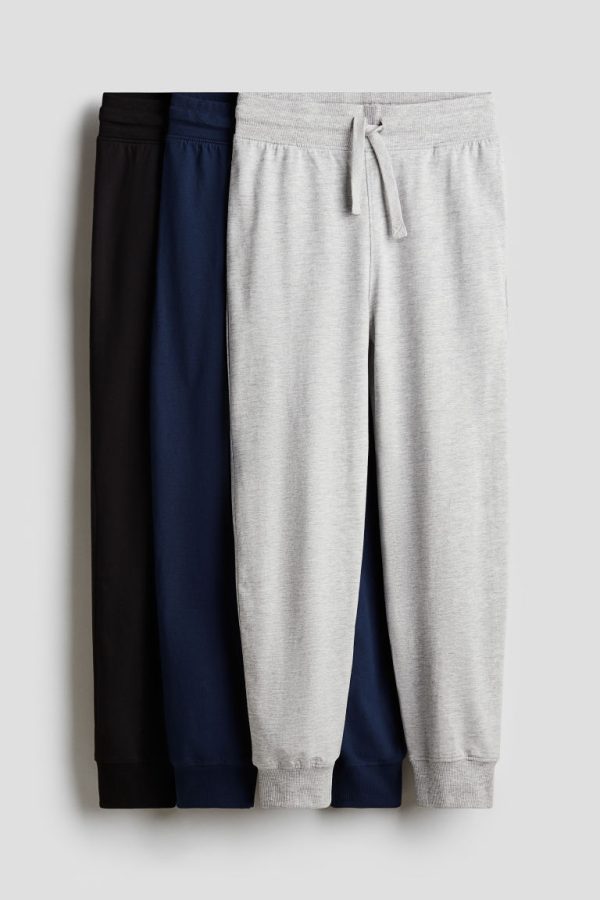 H & M - Set van 3 joggers van katoenen tricot - Blauw