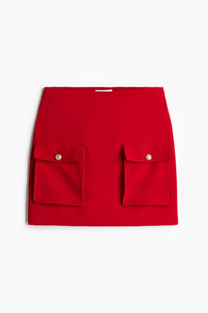 H & M - Minirok met zakken - Rood