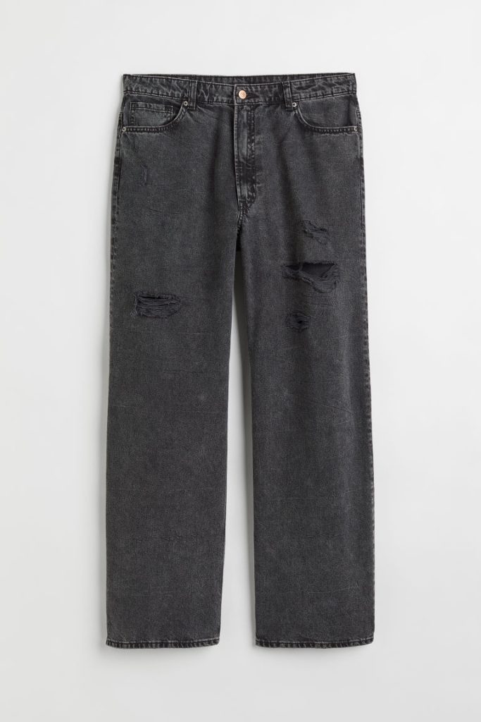 H & M - H & M+ Wide High Jeans - Grijs