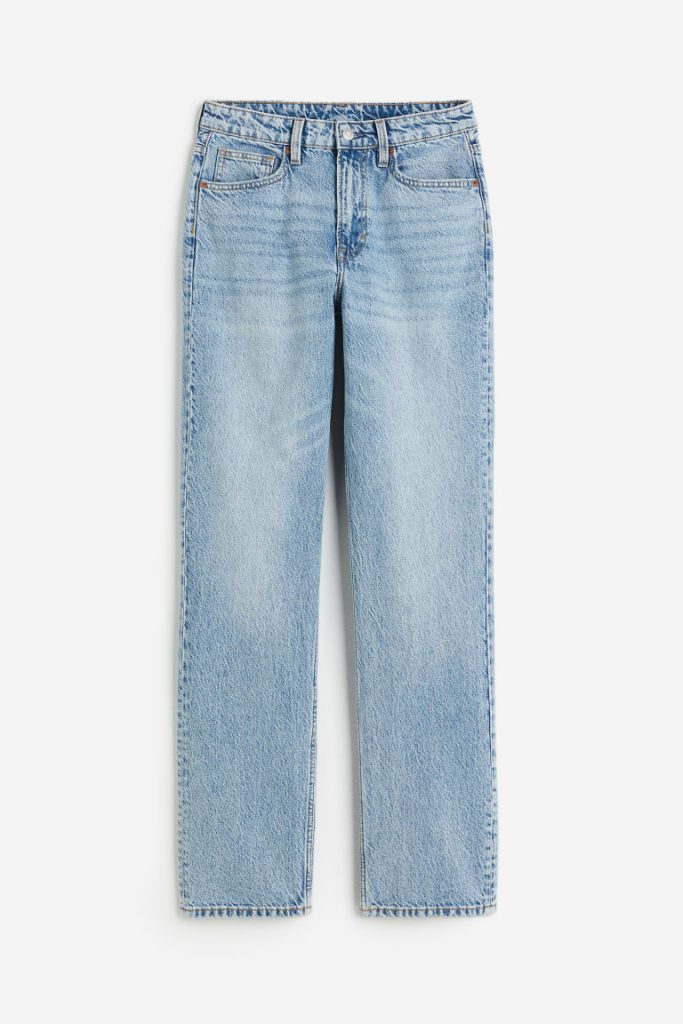 H & M - Straight High Jeans - Blauw