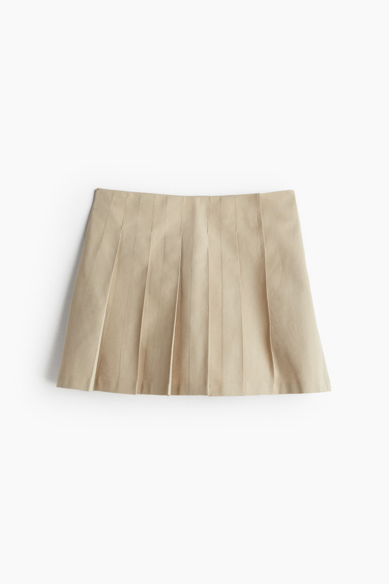 H & M - Skort met plooien - Beige