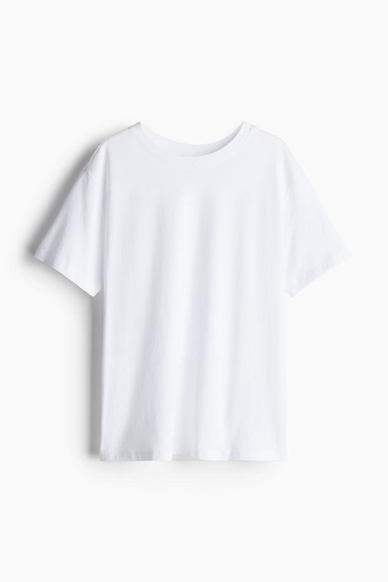 H & M - Katoenen T-shirt - Wit