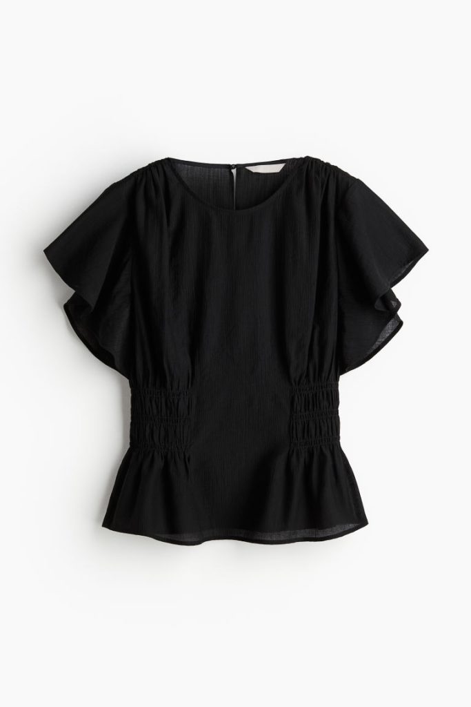 H & M - Structuurgeweven blouse - Zwart