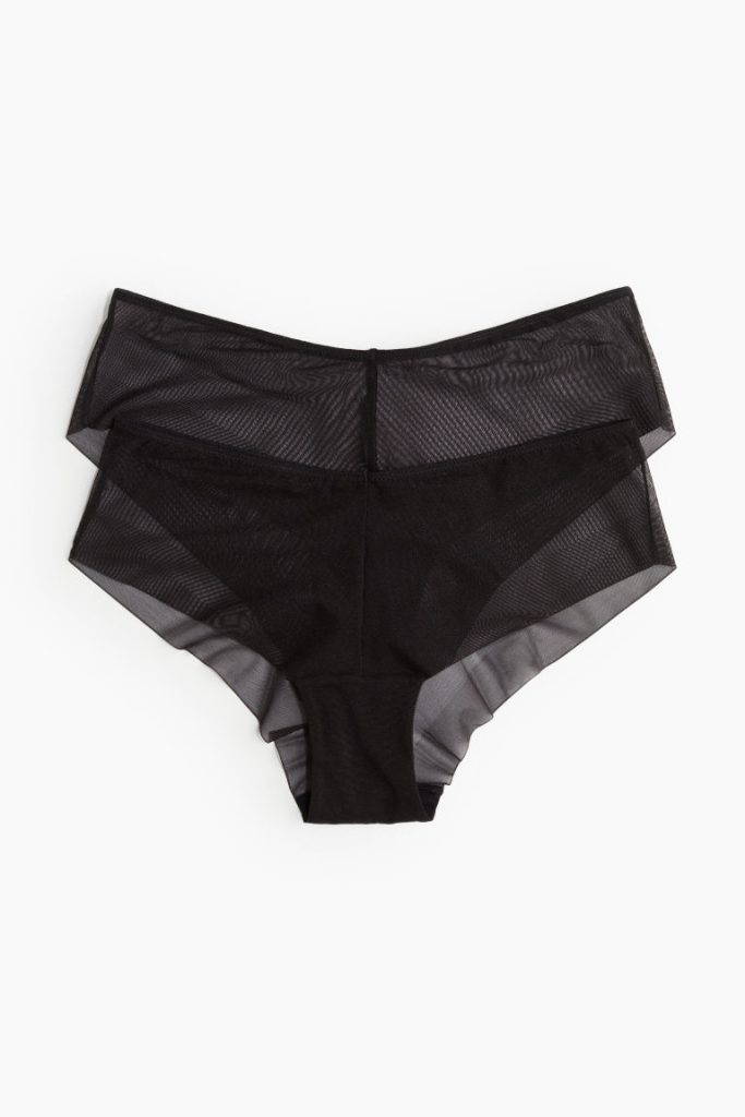 H & M - Set van 2 slips van mesh - Hipster - Zwart