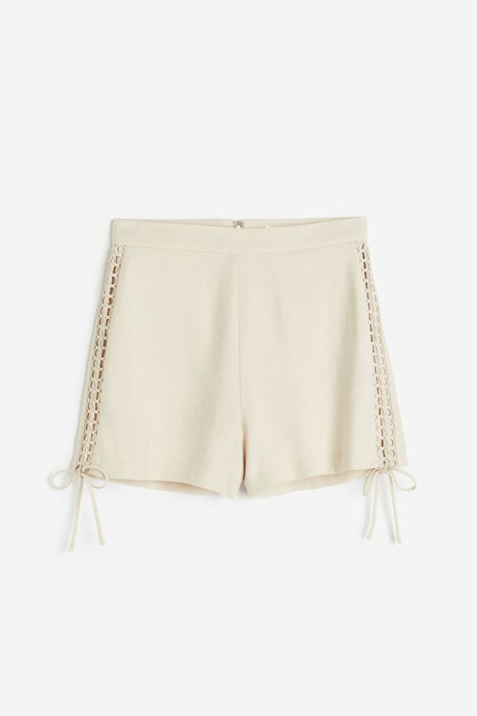 H & M - Short met gevlochten details - Beige