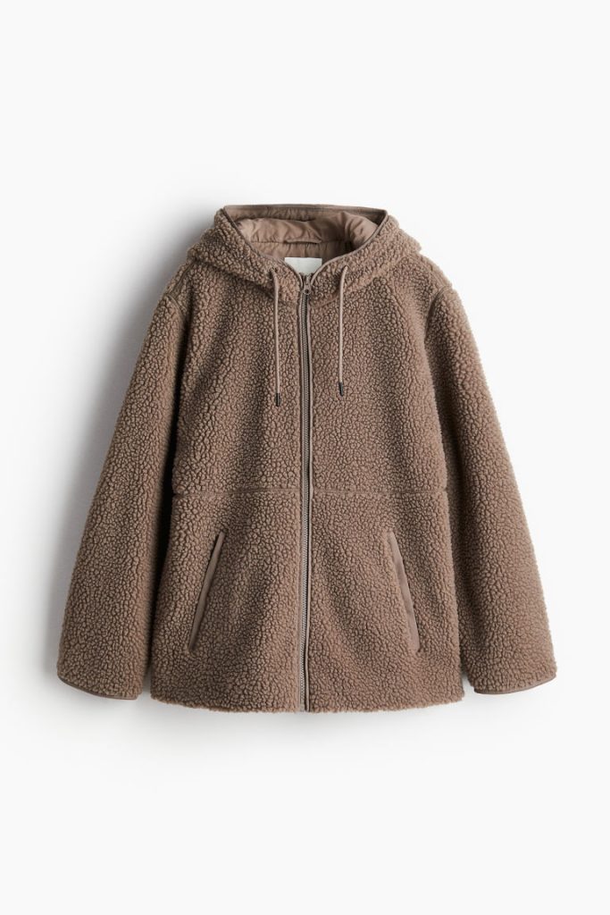 H & M - Teddy jack met capuchon - Bruin