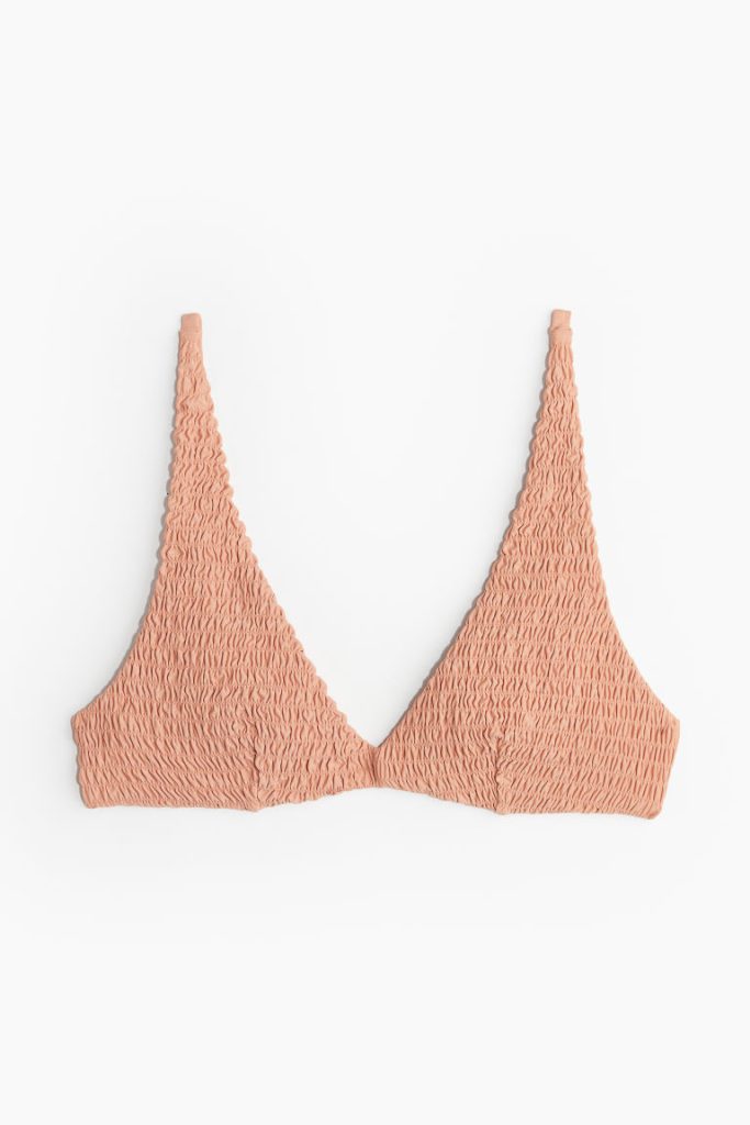 H & M - Gesmokte triangelbikinitop - Oranje