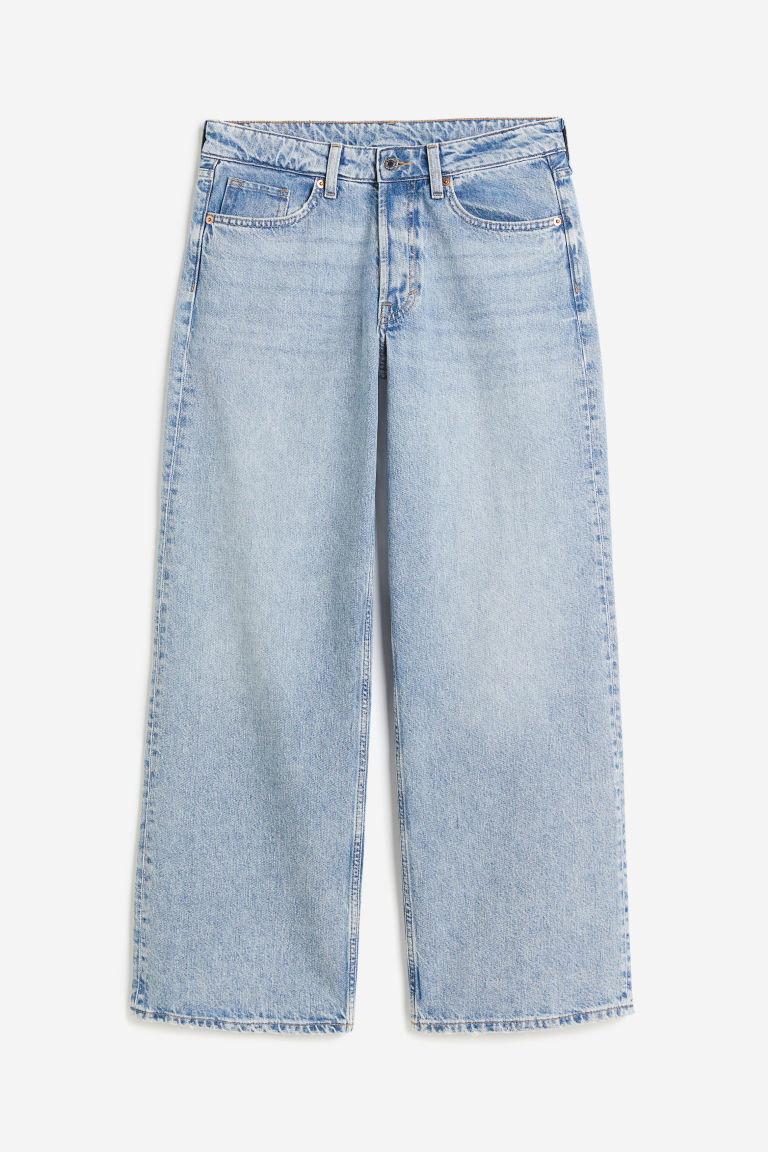 H & M - Baggy Wide Low Jeans - Blauw