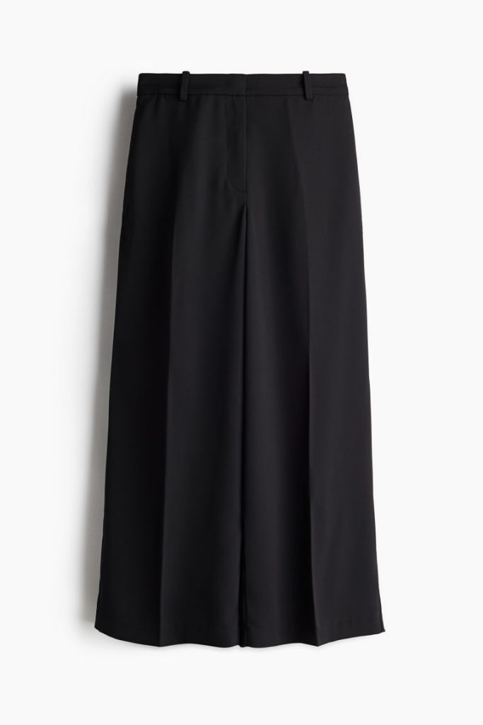 H & M - Wijde twill broek - Zwart