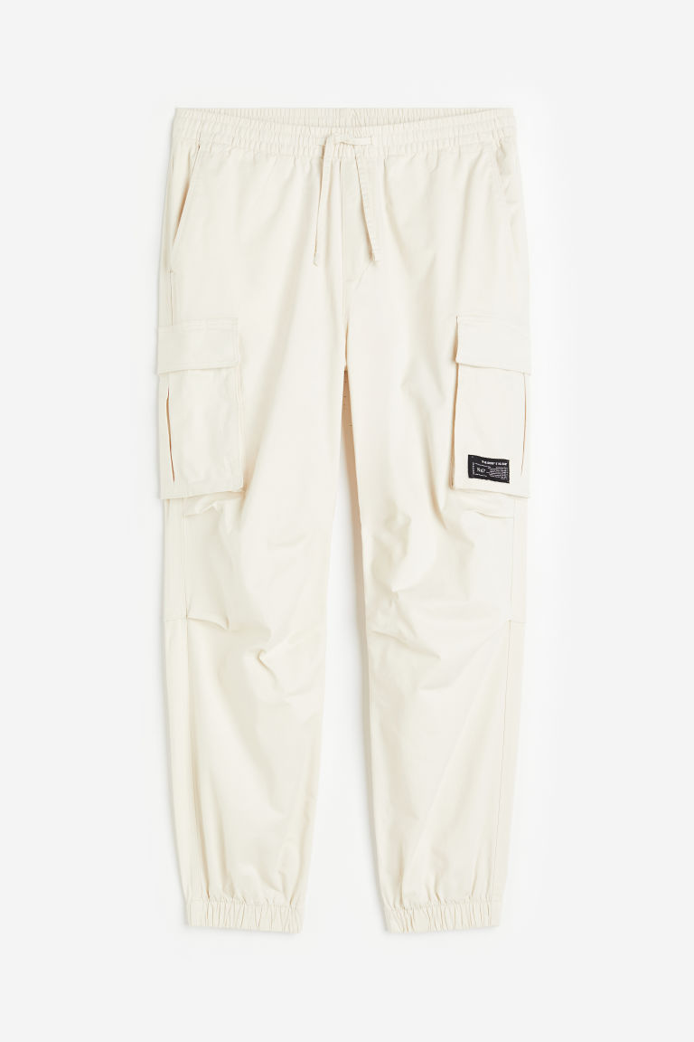 H & M - Katoenen utilityjoggers - Relaxed Fit - Wit