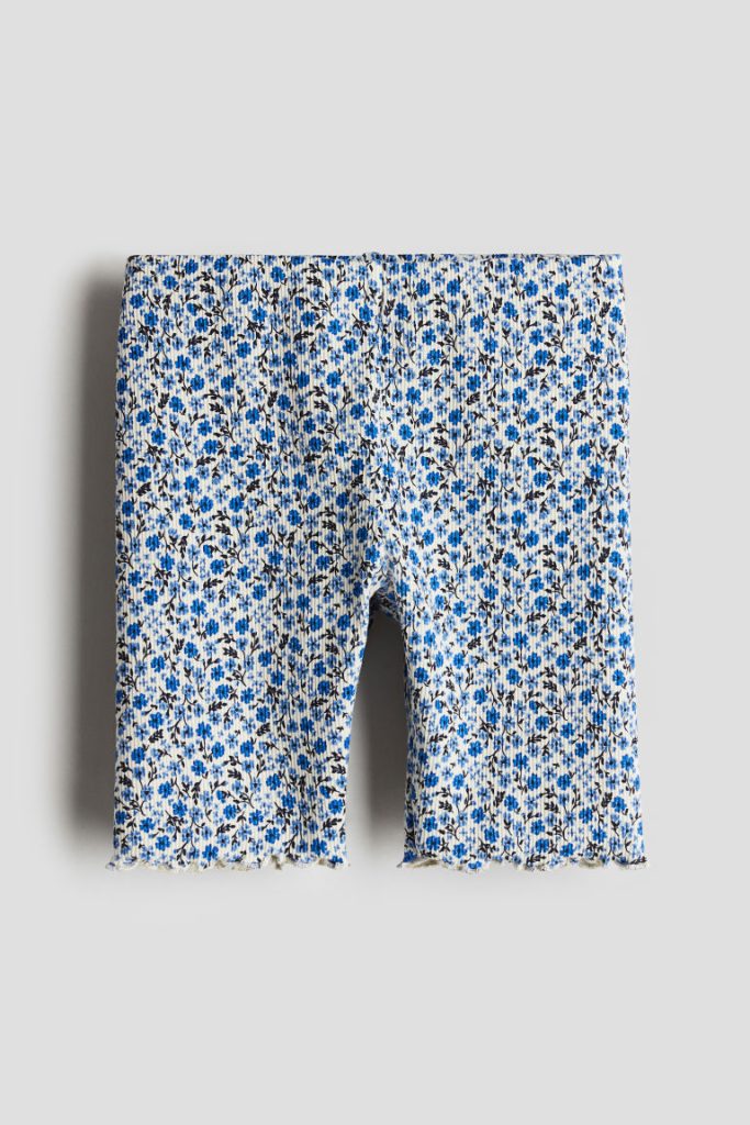 H & M - Fietsshort met gewassen look - Blauw