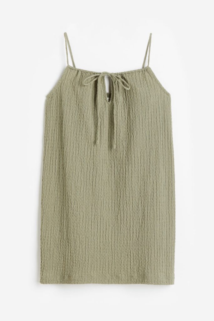 H & M - Jurk van crinkletricot - Groen