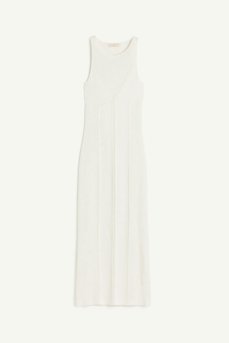 H & M - Ribgebreide open-backjurk - Wit