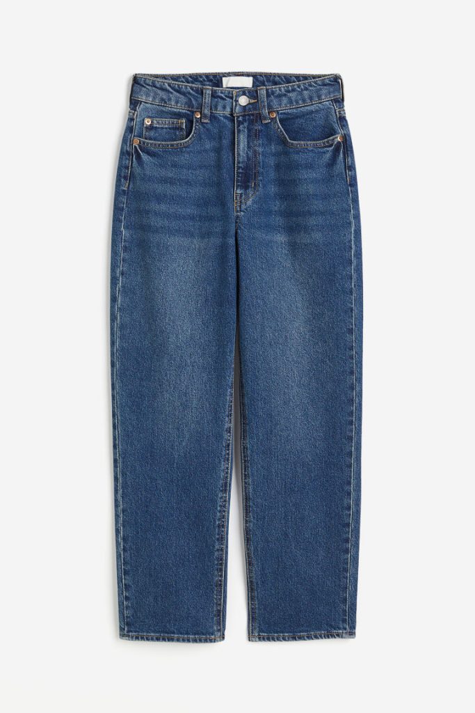 H & M - Slim Straight High Ankle Jeans - Blauw