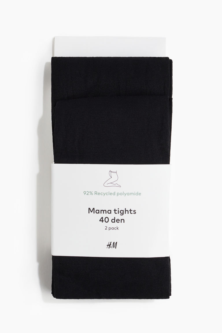 H & M - MAMA 2 panty's - 40 denier - Zwart