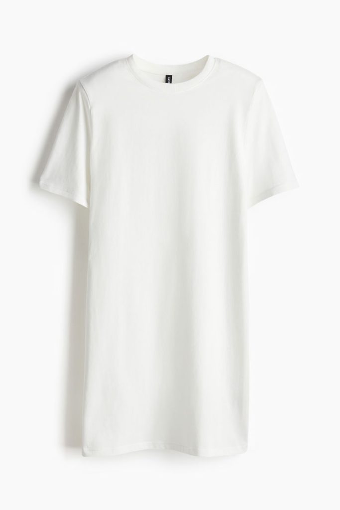 H & M - T-shirtjurk met schoudervullingen - Wit