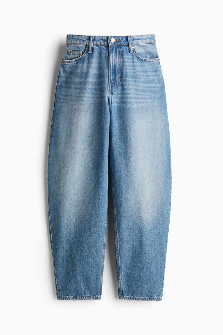 H & M - Barrel High Jeans - Blauw