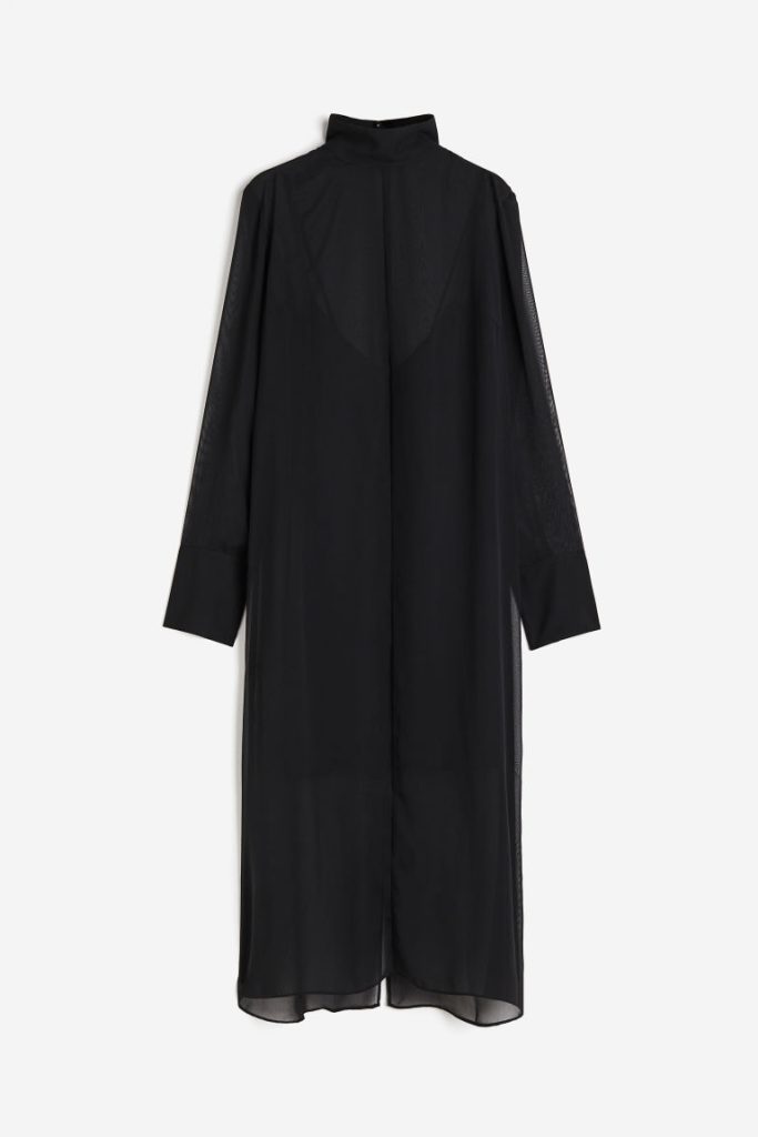 H & M - Jurk van chiffon - Zwart