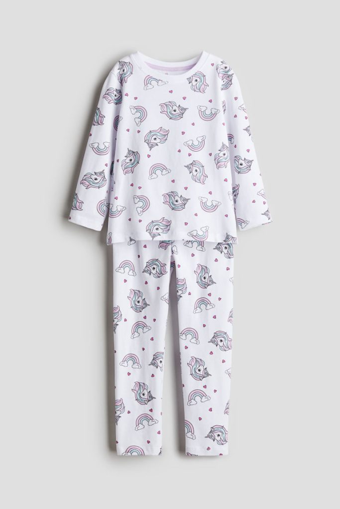 H & M - Katoenen pyjama met print - Wit