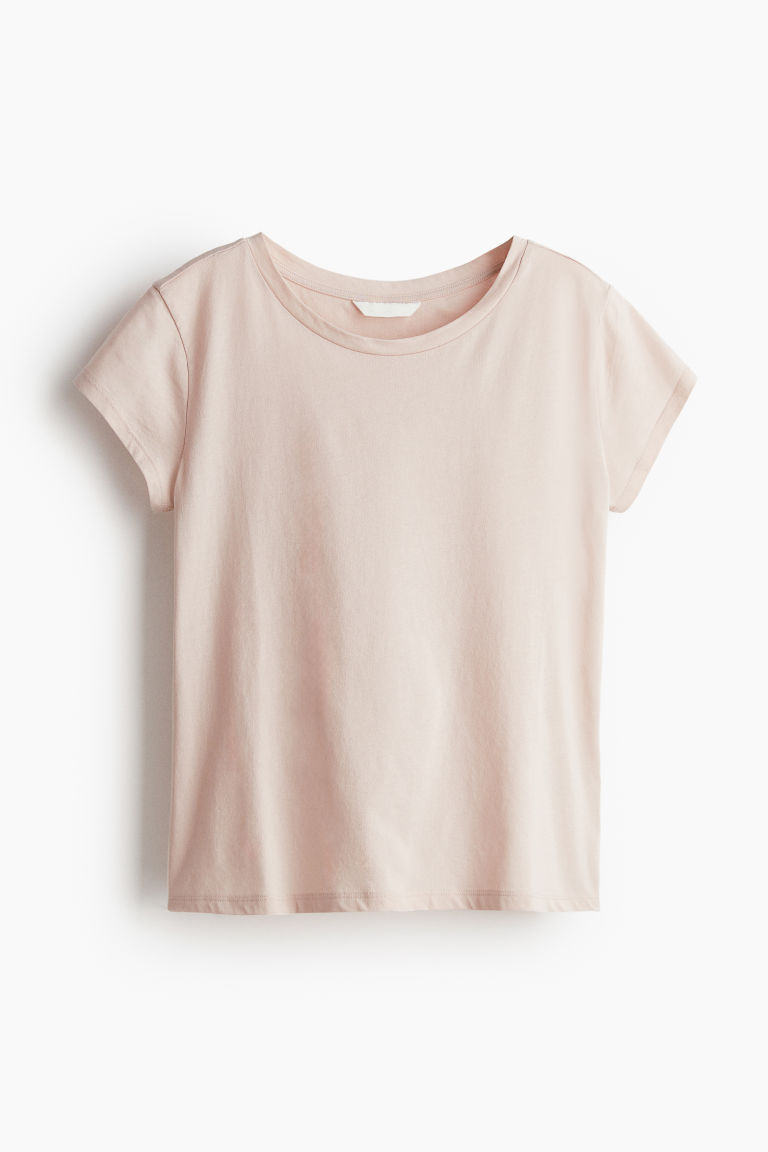 H & M - Katoenen T-shirt - Roze