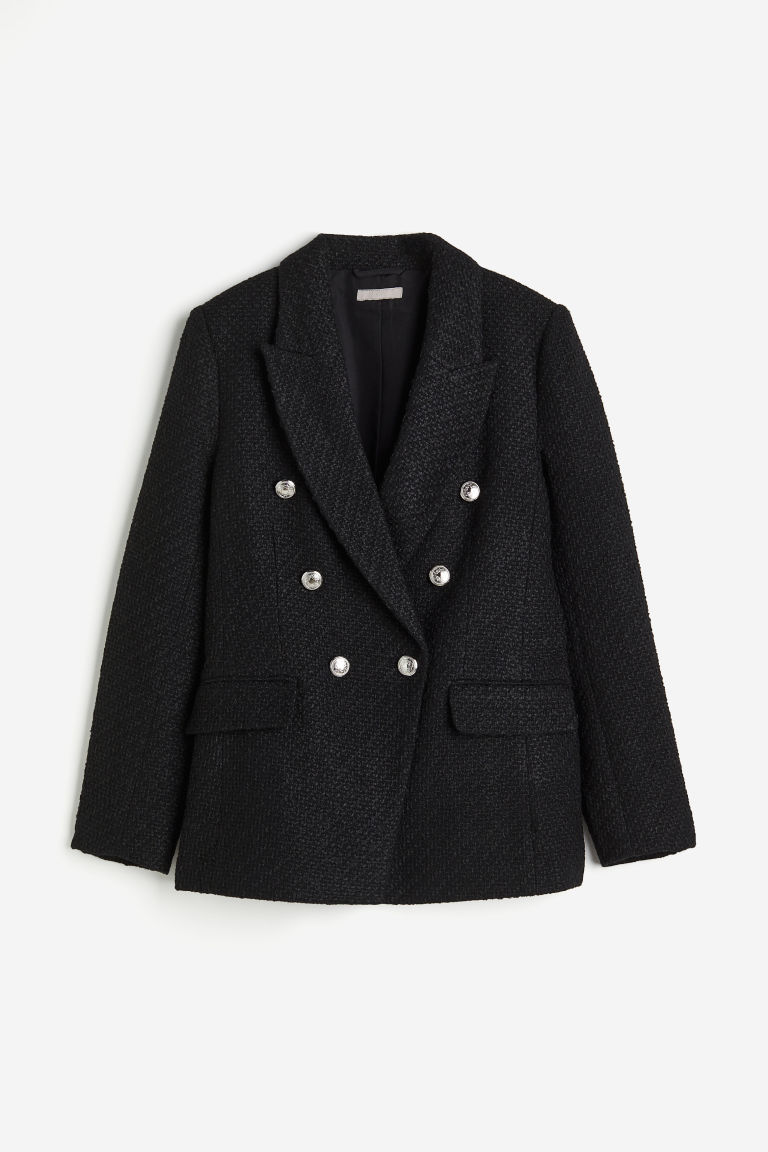 H & M - Structuurgeweven blazer - Zwart