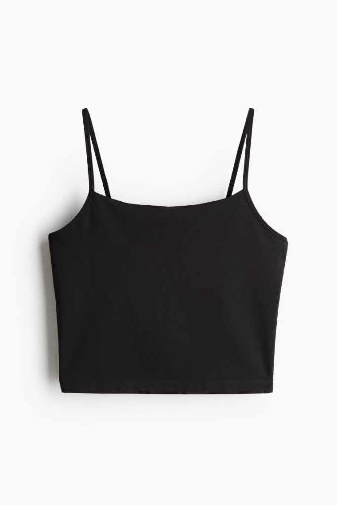 H & M - Cropped sportsinglet van DryMove™ - Zwart