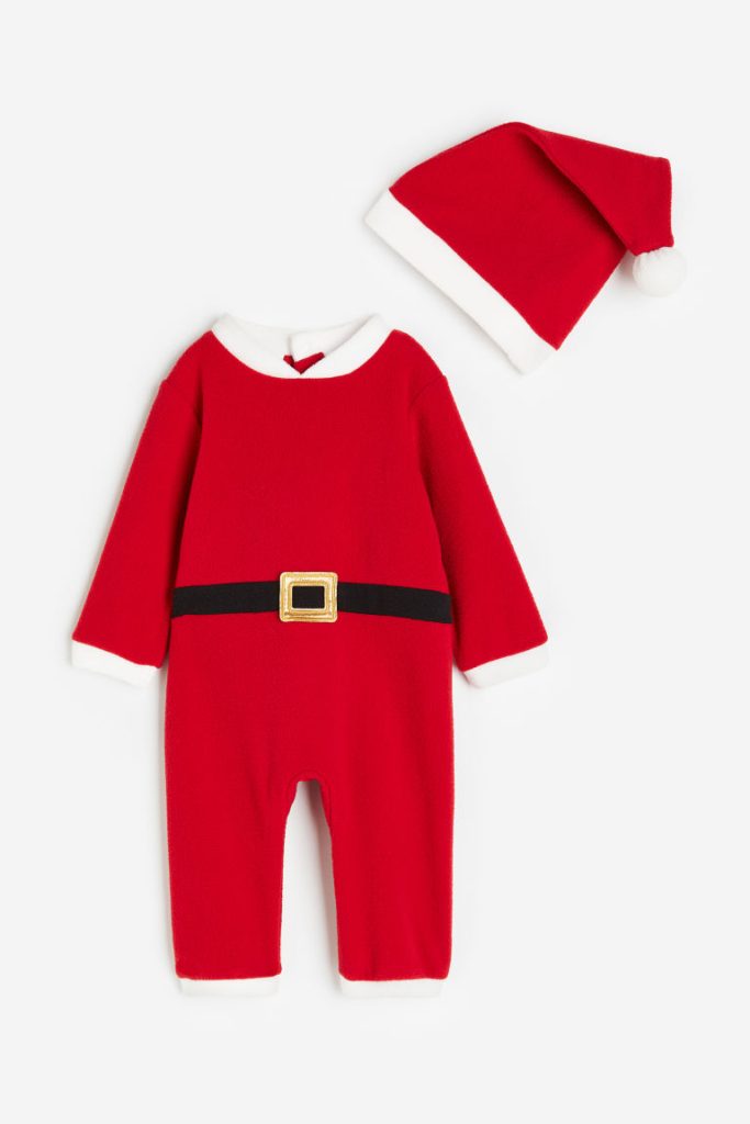 H & M - Fleece kerstmannenpak - Rood