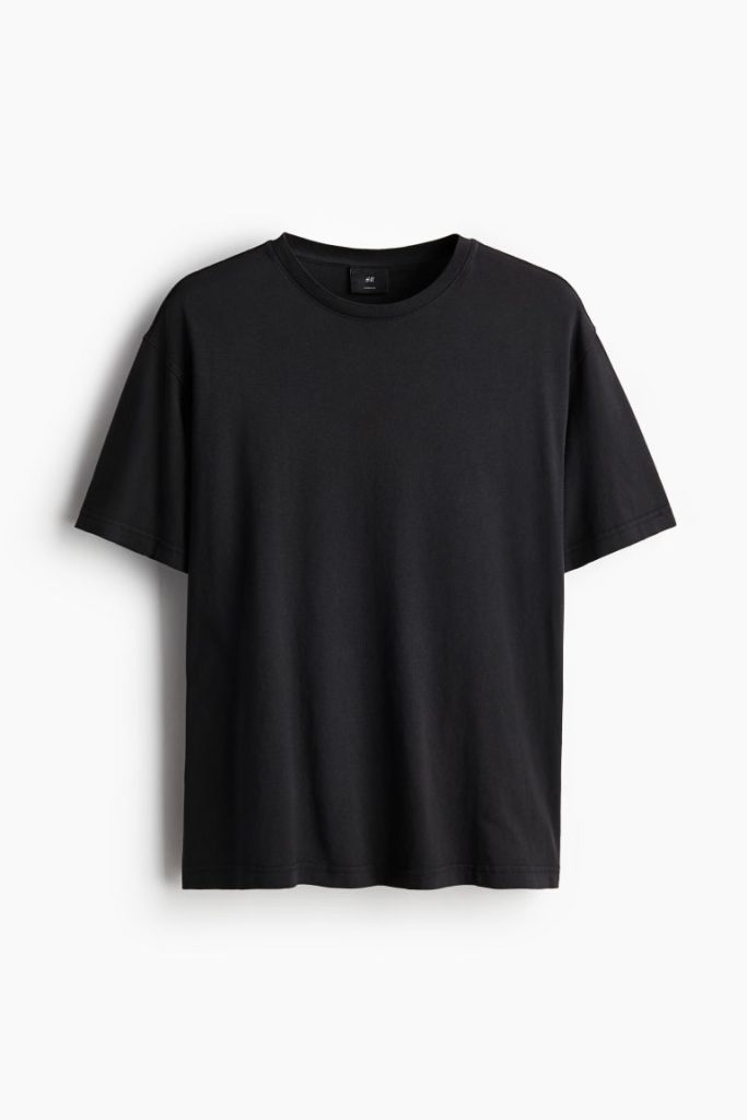 H & M - T-shirt met gewassen look - Loose Fit - Zwart