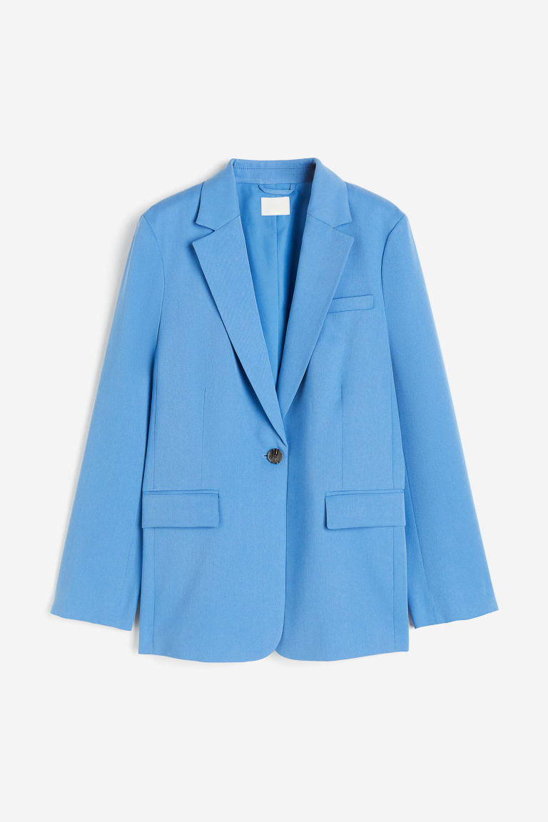 H & M - Single-breasted twill blazer - Blauw