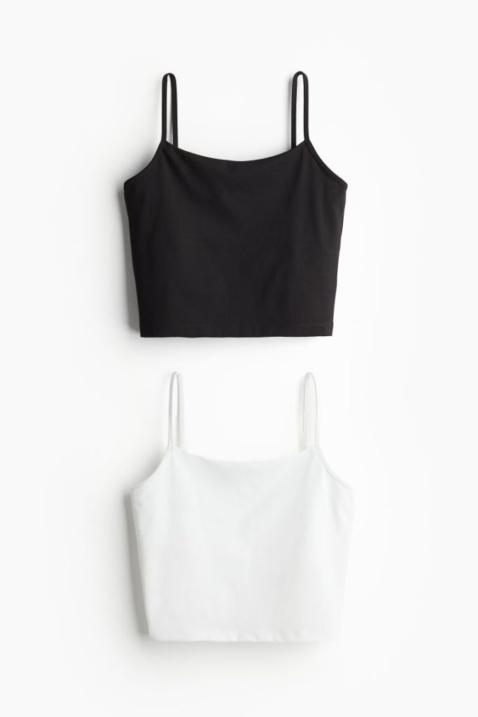 H & M - Set van 2 sporttops met sport-bh - Zwart