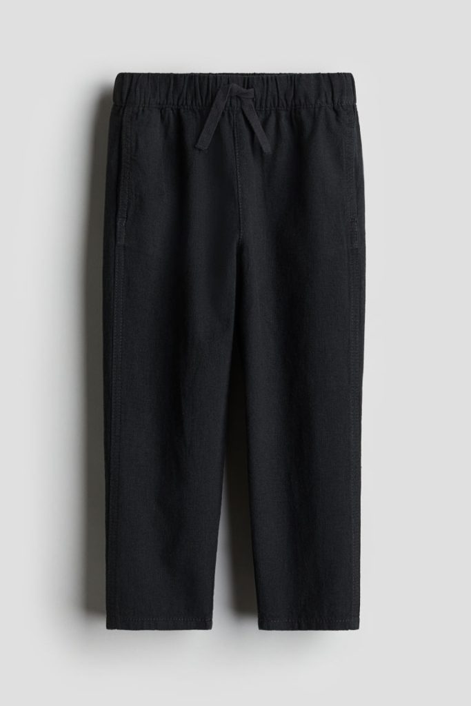 H & M - Pull-on broek van linnenmix - Zwart