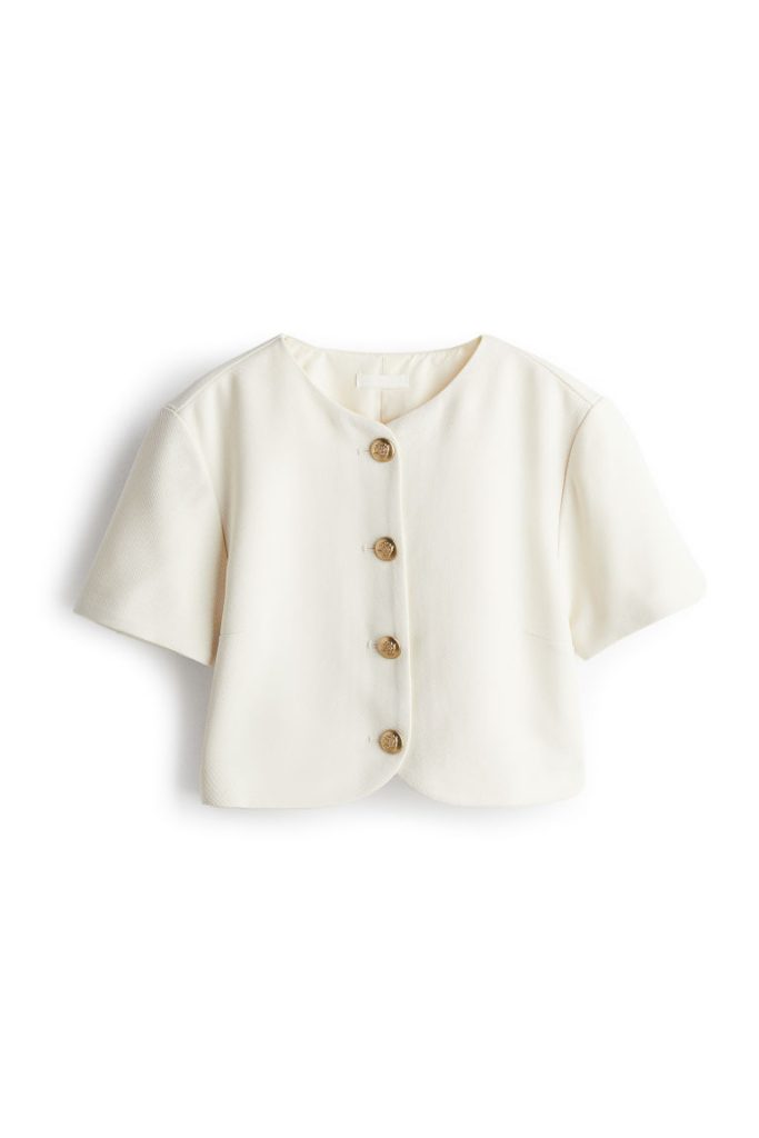 H & M - Cropped blouse - Wit