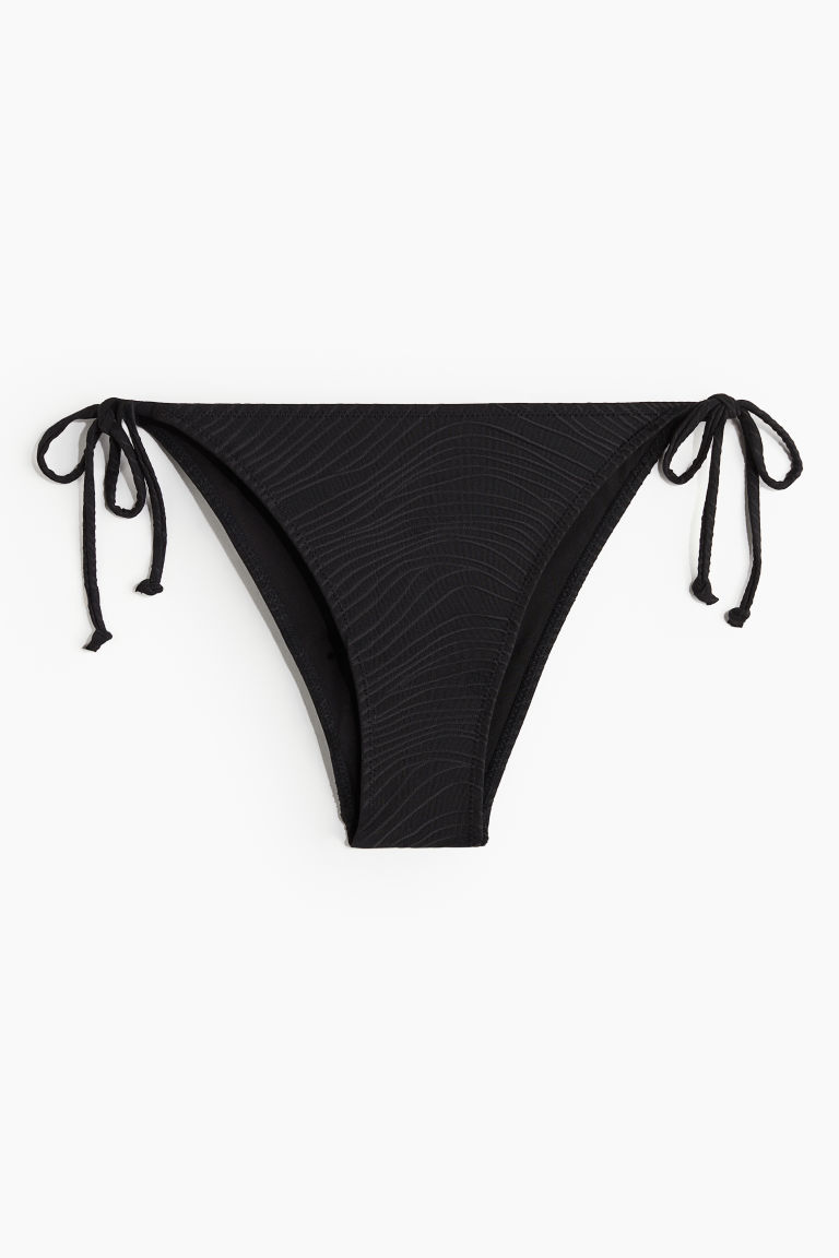 H & M - Bikinitanga met strikbandjes - Zwart