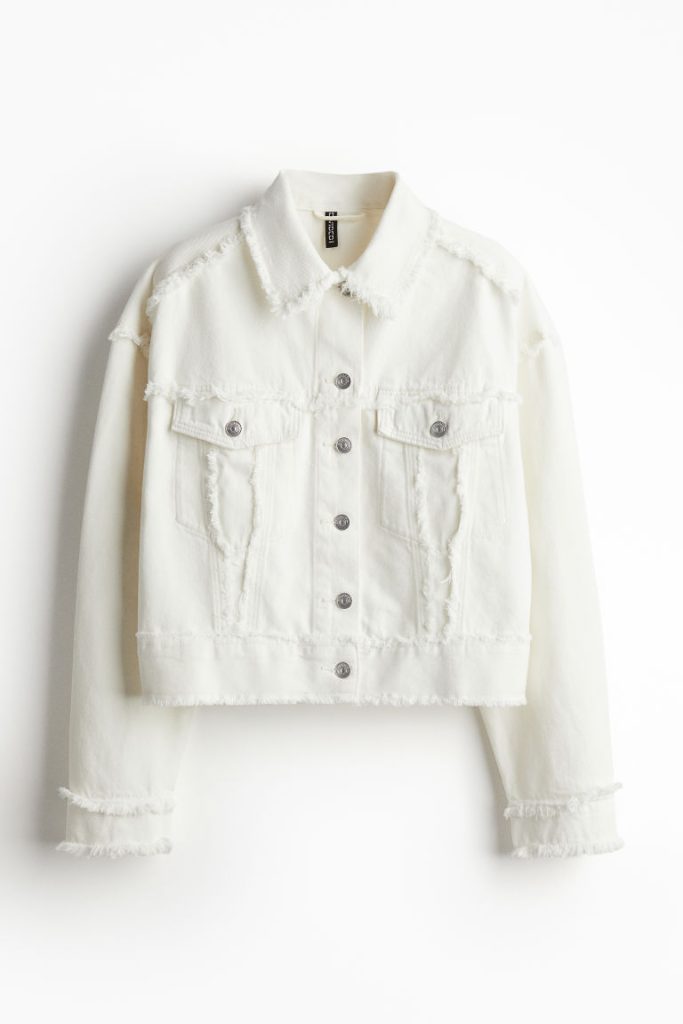 H & M - Kort denim jack - Wit