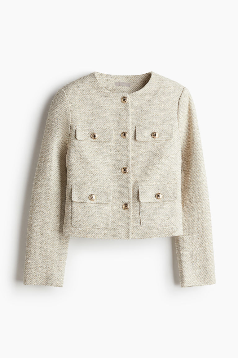 H & M - Structuurgeweven jasje - Beige