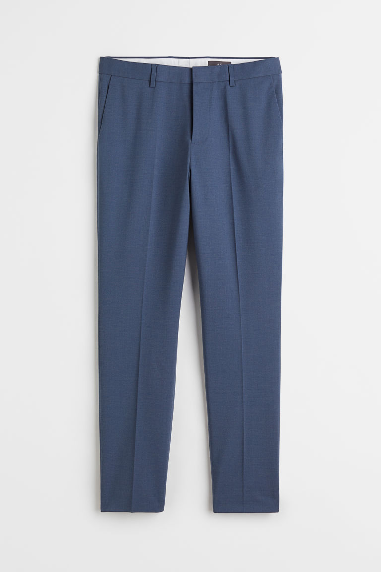 H & M - Kostuumpantalon - Slim Fit - Blauw