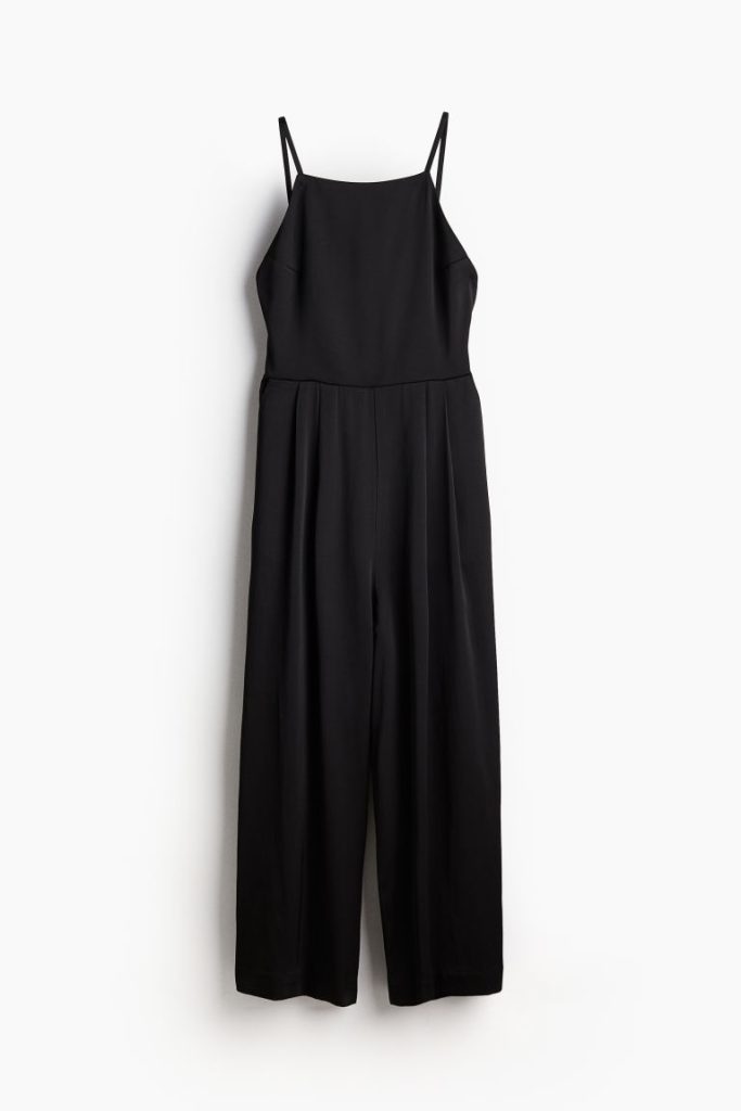 H & M - Open-back jumpsuit - Zwart