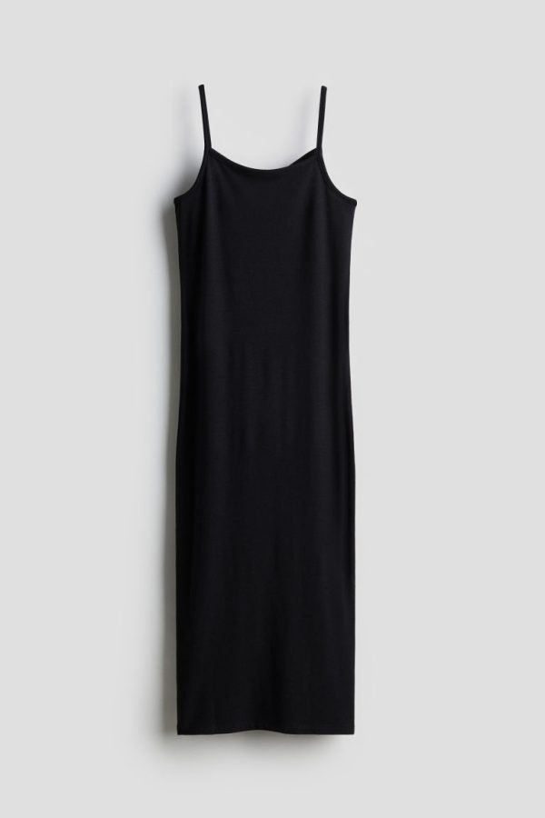 H & M - Tricot slip-in jurk - Zwart