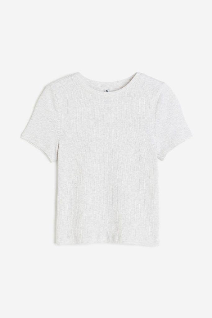 H & M - Nauwsluitend T-shirt - Grijs